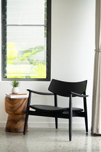 Load image into Gallery viewer, Harlow Occasional Chair - Black with Leather Seat - Boho Bliss