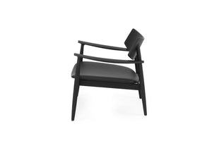 Harlow Occasional Chair - Black with Leather Seat - Boho Bliss
