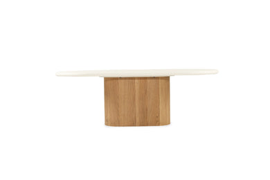 Harlow Oval Coffee Table 1.5m - Natural Oak Base - Boho Bliss