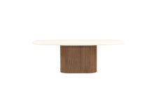 Load image into Gallery viewer, Harlow Oval Coffee Table 1.5m - Walnut Oak Base - Boho Bliss