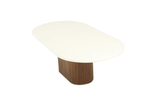 Harlow Oval Coffee Table 1.5m - Walnut Oak Base - Boho Bliss