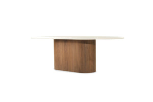 Harlow Oval Dining Table 2.4m - Walnut Base - Boho Bliss