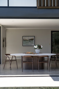 Harlow Oval Dining Table 2.4m - Walnut Base - Boho Bliss