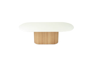 Harlow Oval Dining Table 2.8m - Natural Oak Base - Boho Bliss