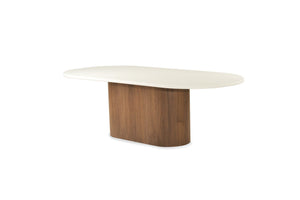 Harlow Oval Dining Table 2.8m - Walnut Base - Boho Bliss