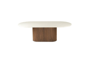 Harlow Oval Dining Table 2.8m - Walnut Base - Boho Bliss