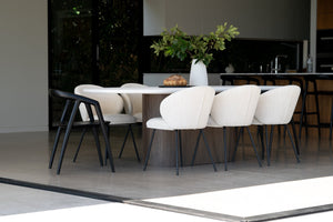 Harlow Oval Dining Table 2.8m - Walnut Base - Boho Bliss
