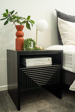 Hunter Bedside Table - Black - Boho Bliss