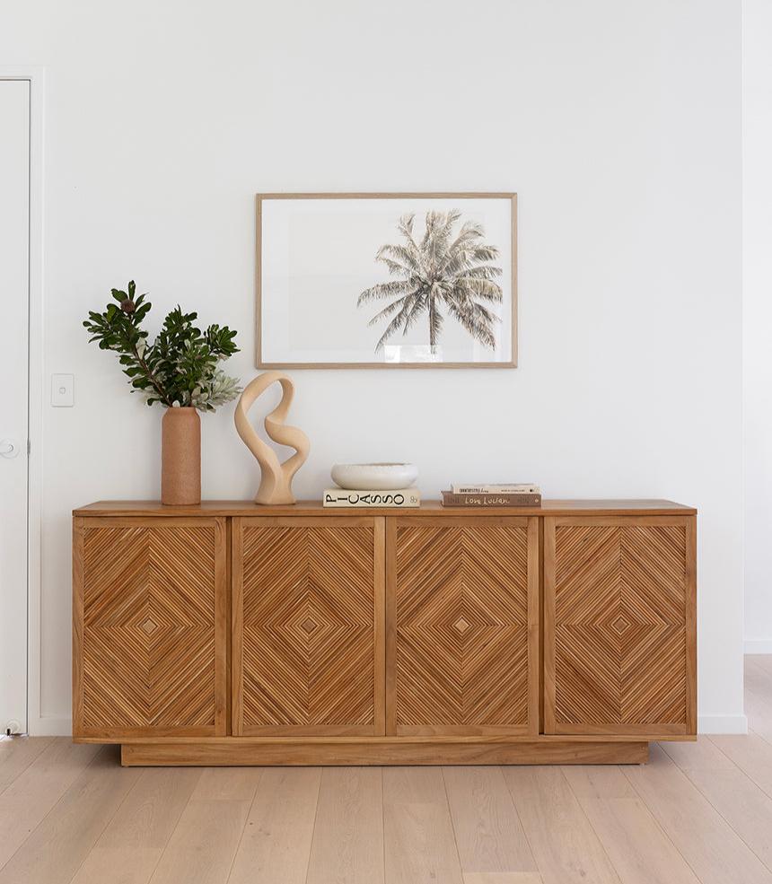 Hunter Four Door Sideboard - Natural - Boho Bliss