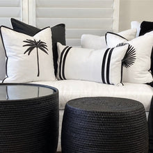 Load image into Gallery viewer, Ibiza Cushion Cover - Black Leaf - Boho Bliss