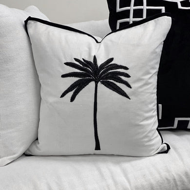 Ibiza Cushion Cover - Black Leaf - Boho Bliss