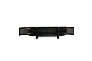 Iluka Entertainment Unit - 4 Door Round End - Black - Boho Bliss