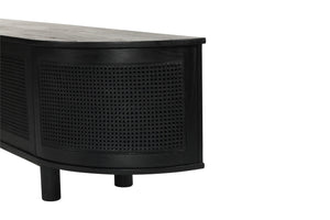 Iluka Entertainment Unit - 4 Door Round End - Black - Boho Bliss