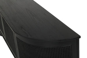 Iluka Entertainment Unit - 4 Door Round End - Black - Boho Bliss