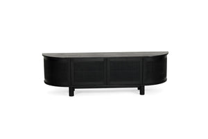 Iluka Entertainment Unit - 4 Door Round End - Black - Boho Bliss