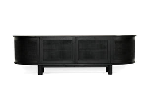 Iluka Entertainment Unit - 4 Door Round End - Black - Boho Bliss