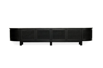 Iluka Entertainment Unit - 6 Door Round End - Black - Boho Bliss