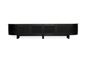 Iluka Entertainment Unit - 6 Door Round End - Black - Boho Bliss