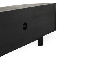 Iluka Entertainment Unit - 6 Door Round End - Black - Boho Bliss