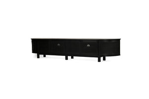 Iluka Entertainment Unit - 6 Door Round End - Black - Boho Bliss