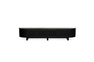 Iluka Entertainment Unit - 6 Door Round End - Black - Boho Bliss