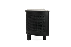 Iluka Entertainment Unit - 6 Door Round End - Black - Boho Bliss