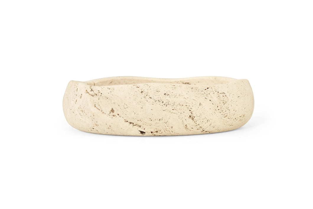 Jillian Large Organic Fruit Bowl - Travertine - Boho Bliss