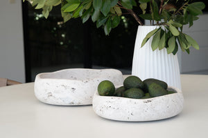 Jillian Large Organic Fruit Bowl - Travertine - Boho Bliss