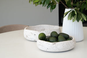 Jillian Large Organic Fruit Bowl - Travertine - Boho Bliss