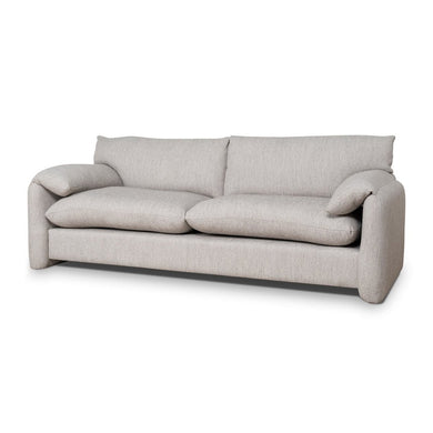 Jordie 3 Seater Fabric Sofa - Light Grey - Boho Bliss