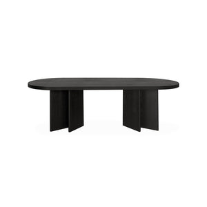 Kairo 2.4m Pill Shape Dining Table - Textured Espresso Black - Boho Bliss