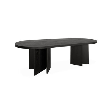 Kairo 2.4m Pill Shape Dining Table - Textured Espresso Black - Boho Bliss