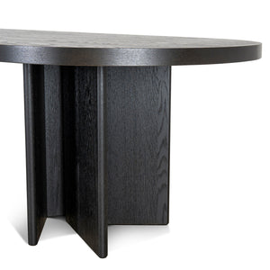 Kairo 3m Pill Shape Dining Table - Textured Espresso Black - Boho Bliss