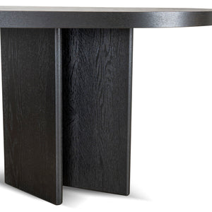Kairo 3m Pill Shape Dining Table - Textured Espresso Black - Boho Bliss