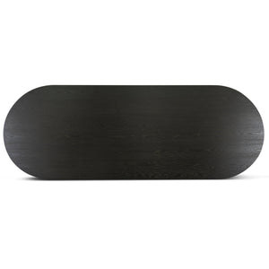 Kairo 3m Pill Shape Dining Table - Textured Espresso Black - Boho Bliss