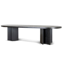Load image into Gallery viewer, Kairo 3m Pill Shape Dining Table - Textured Espresso Black - Boho Bliss