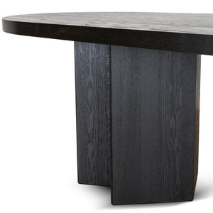 Kairo 3m Pill Shape Dining Table - Textured Espresso Black - Boho Bliss