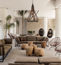 Load image into Gallery viewer, Khalest Wood Pendant Light - Lge Bell - Boho Bliss