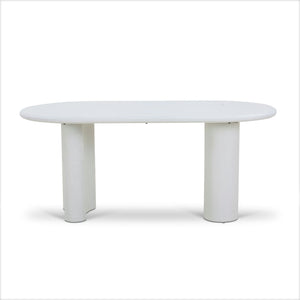 Liora 1.8m Oval Dining Table - White - Boho Bliss