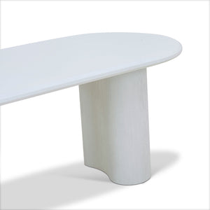 Liora 1.8m Oval Dining Table - White - Boho Bliss