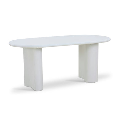 Liora 1.8m Oval Dining Table - White - Boho Bliss
