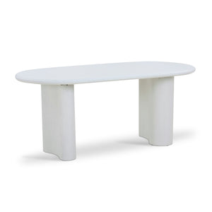 Liora 1.8m Oval Dining Table - White - Boho Bliss