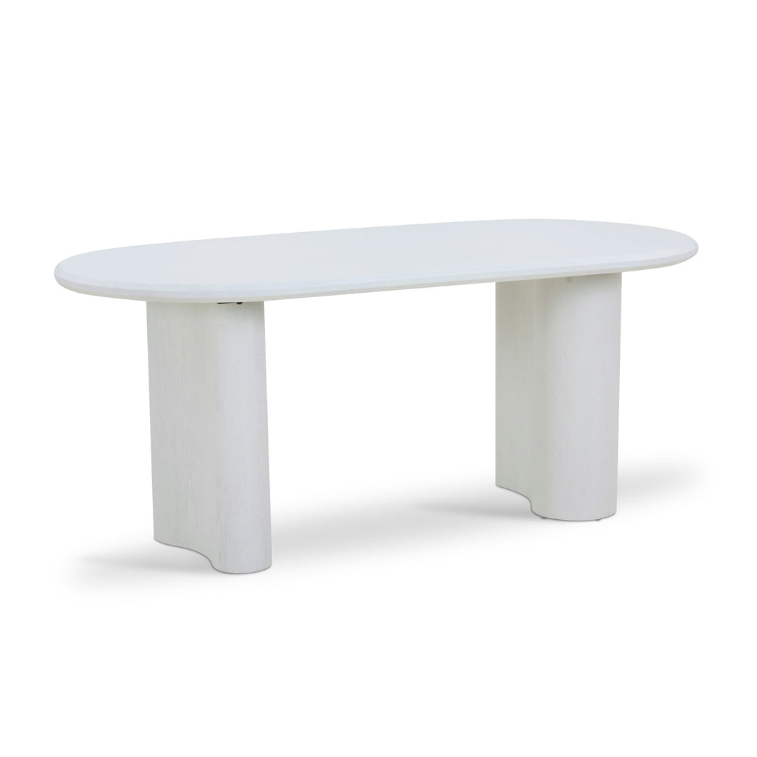 Liora 1.8m Oval Dining Table - White - Boho Bliss