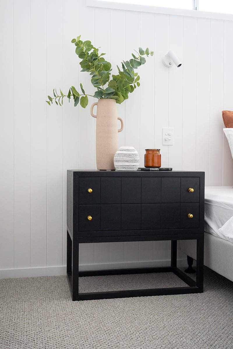 Lisette Bedside Table - Black - Boho Bliss