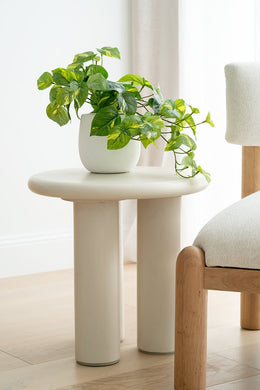 Lorenzo Pillars Round Side Table - 45cm - Boho Bliss