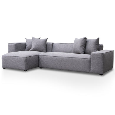 Loryn 2 Seater Left Chaise Sofa - Graphite Grey - Boho Bliss
