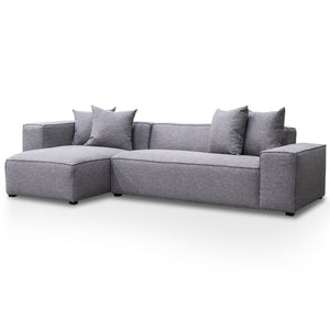 Loryn 2 Seater Left Chaise Sofa - Graphite Grey - Boho Bliss