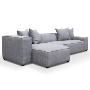 Loryn 2 Seater Left Chaise Sofa - Graphite Grey - Boho Bliss