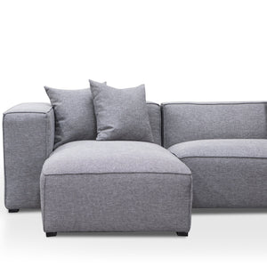 Loryn 2 Seater Left Chaise Sofa - Graphite Grey - Boho Bliss