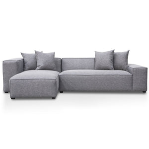 Loryn 2 Seater Left Chaise Sofa - Graphite Grey - Boho Bliss